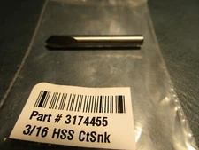 3/16" x 3/16" Shank 82° Black Oxide FMT® HSS Non-Cutting End Countersink