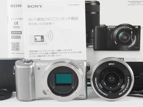 Sony a5000 Digital Camera Silver 16-50mm Lens 363 Shots w/ Box[Near Mint] #Z4819