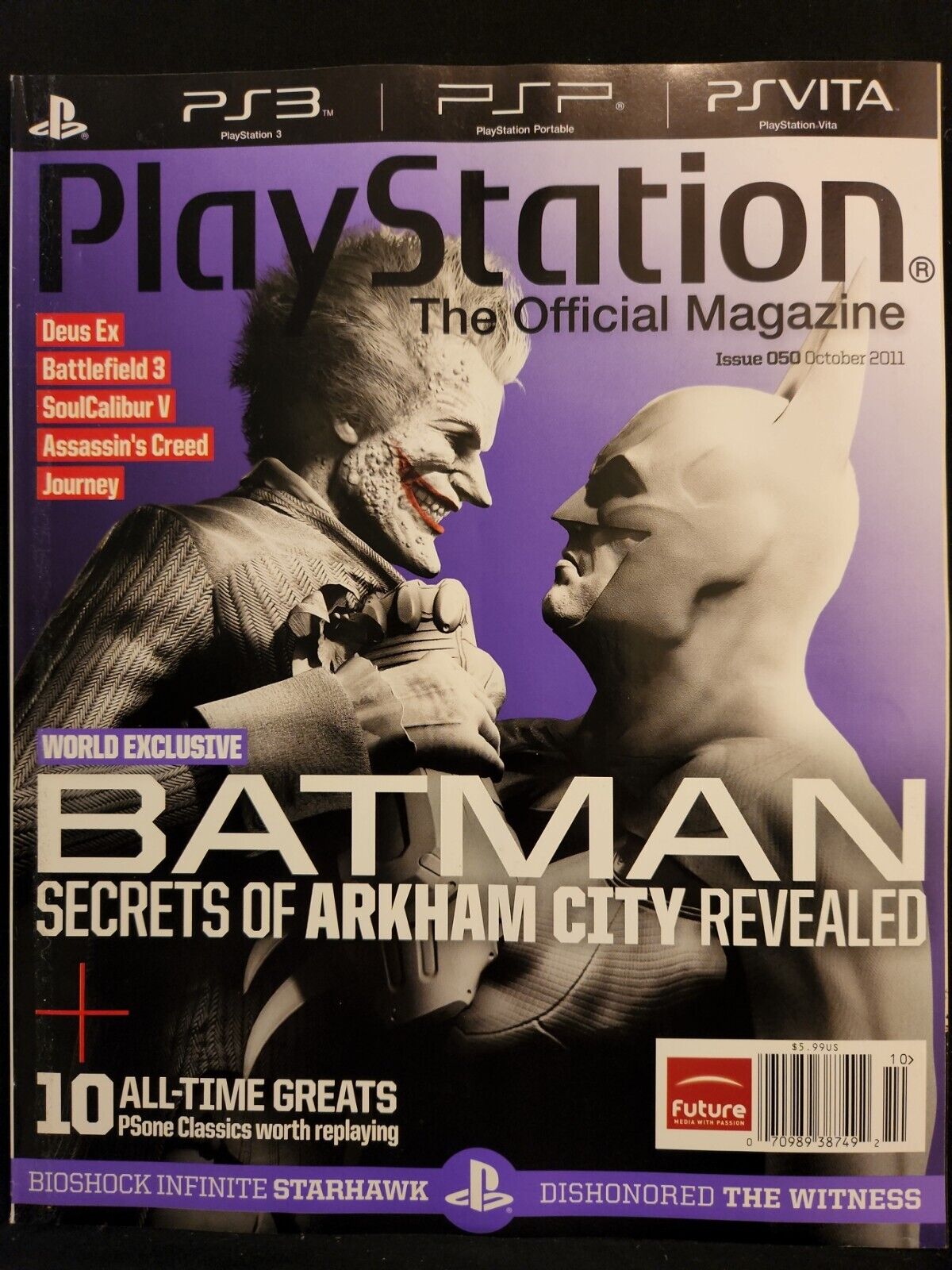 Playstation The Official Magazine PS3 PSP 50 October 2011 Batman Arkham City  | eBay