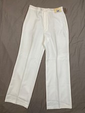 Vtg 70s Levi Strauss High Waisted Trouser White Wide Leg Size 14 Waist 32" NOS