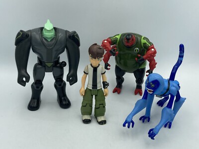 Bandai BEN 10 Konvolut 4 Aliens Figuren: Tetrax, Four Arms Gorvan, Spidermonkey ++