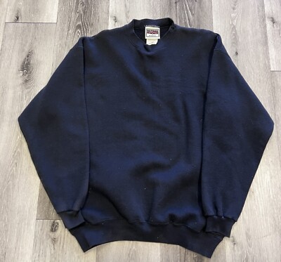 Vintage Brittania Sweatshirt Large Black Blank Levis Strauss & Co. 90s Faded