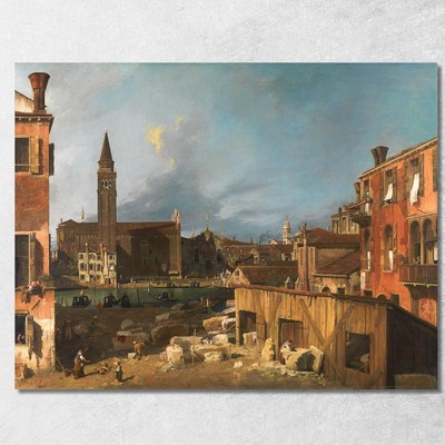 Der Hof Des Steinmetzes Canaletto, cnl14 drucken auf leinwand