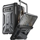 For Google Pixel Fold 5G 2023 Case Poetic with Hidden Kickstand Cover Gun Metal