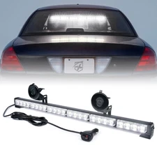 Xprite 27" LED White Emergency Windshield Traffic Advisor Strobe Lights Bar