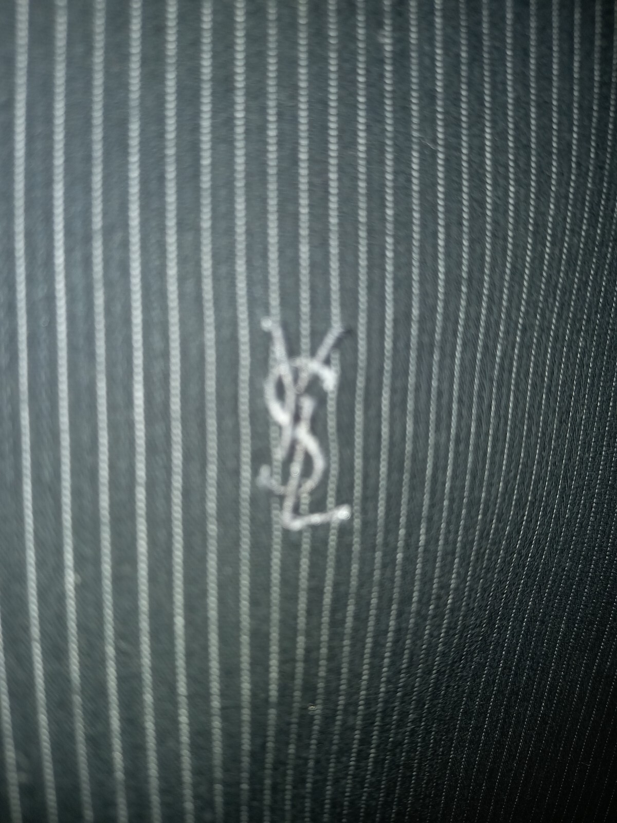 Camicia da uomo Yves Saint Laurent nera bianca a righe maniche lunghe con bottoni taglia L