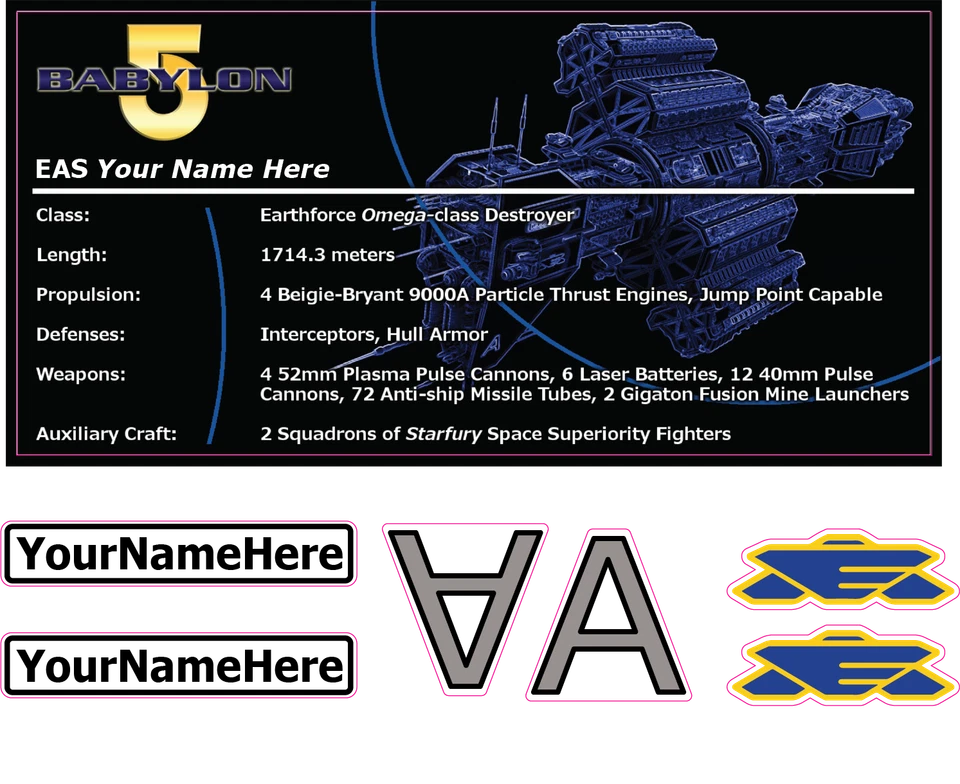 Custom Stickers for MOC Babylon 5 Omega Class Destroyer - Image 4 of 4