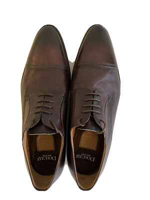 Doucal's Italy Men's US-43.5 EU-9.5 M Brown Leather Cap Toe Lace Up Dress  Shoes