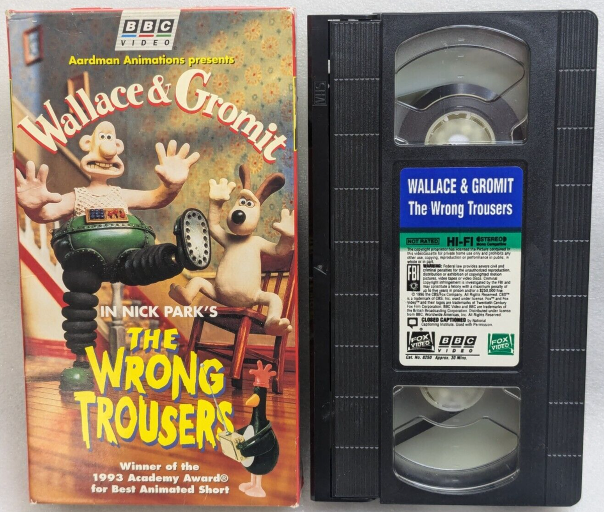 Wallace And Gromit The Wrong Trousers (VHS, 1995, BBC, FOX Video