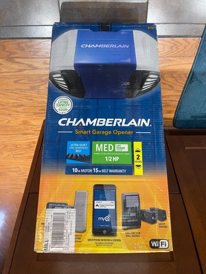 NEW Chamberlain 1/2HP Smart Garage Door Opener, WiFi, Ultra Quiet