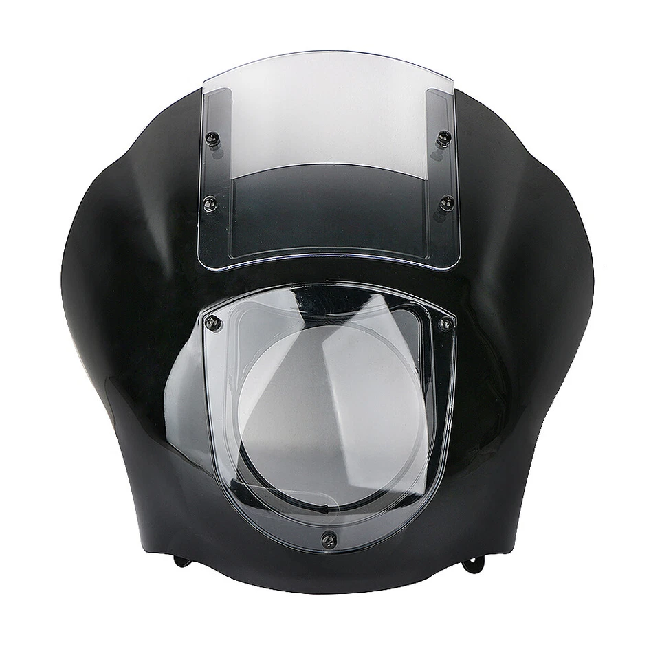 Carenado de cuarto negro transparente/parabrisas de humo para Harley Sportster XL883 FXR Dyna Foto 4 de 4