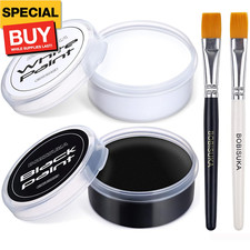 Blank in the Dark Black  White Oil Face Body Paint Set, Large Capacity Professi