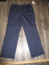 Pendleton classic navy plaid dress Pants Size 14n 100 virgin wool NWT