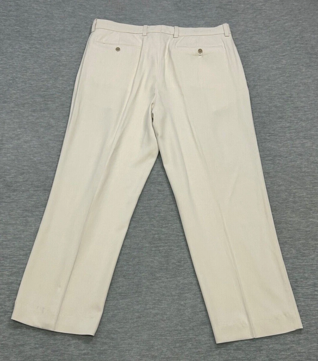 Tommy Bahama Pants Mens 35 Silk Blend Cream Off White Summer Lightweight  Casual