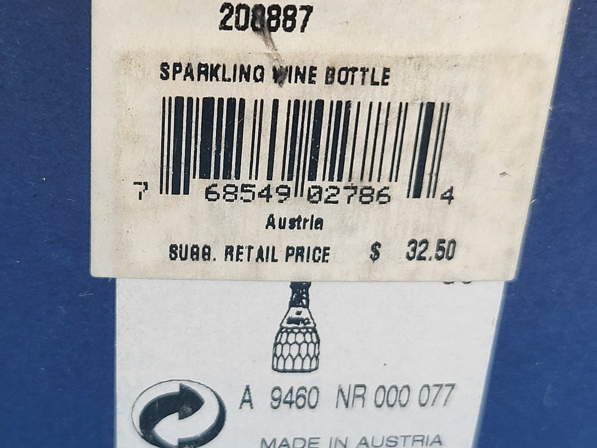 Swarovski Figurine Crystal Memories Sparkling Wine Bottle Gold