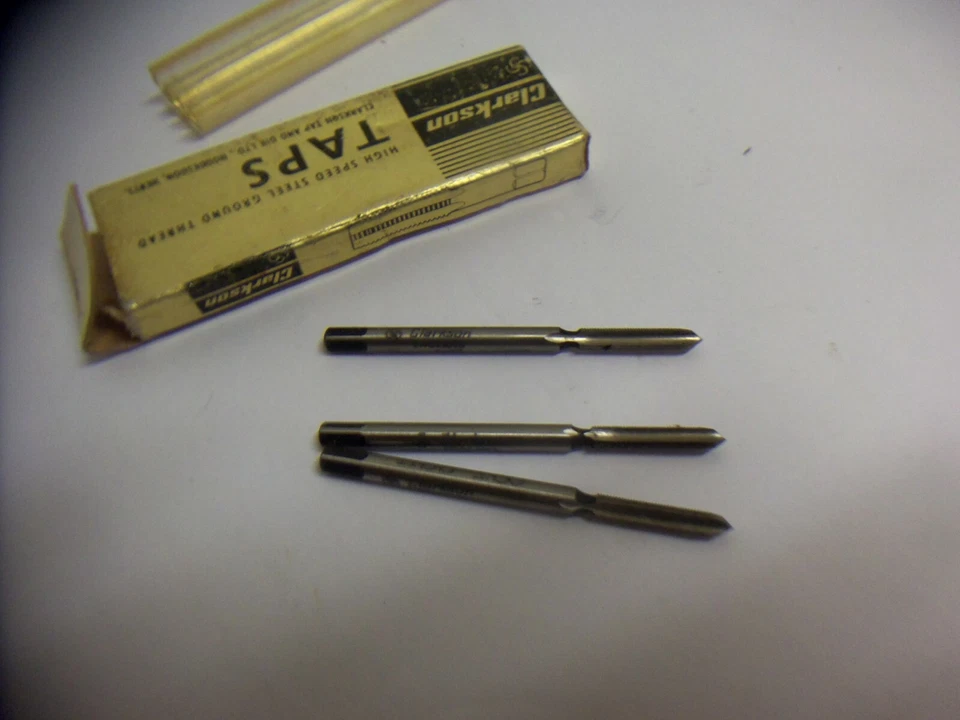 Lot Of 3 Clarkson High Speed Steel Ground Thread Taps 3 SECS .35 MET England - Image 4 of 4