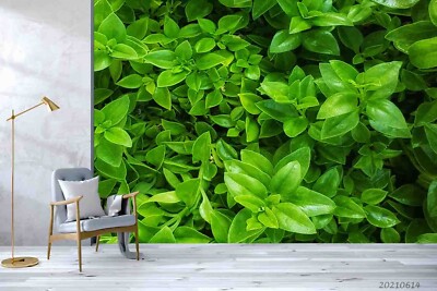 3D Green Plants Leaves Close-up Self-adhesive Removable Wallpaper Murals 11