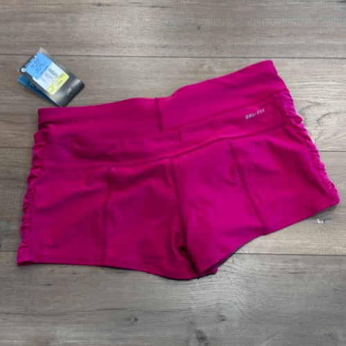 NWT Nike Dri-Fit Running Shorts Women Sz S Pink Drawstring Pocket Gathered Sides - Picture 4 of 14