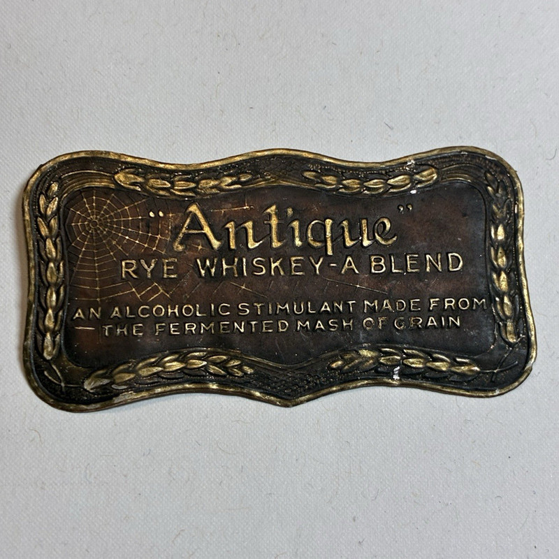 Antique Rye Whiskey A Blend  Brass label