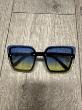  Sonnenbrille Ibiza Style mit blau/gelben Gl�...