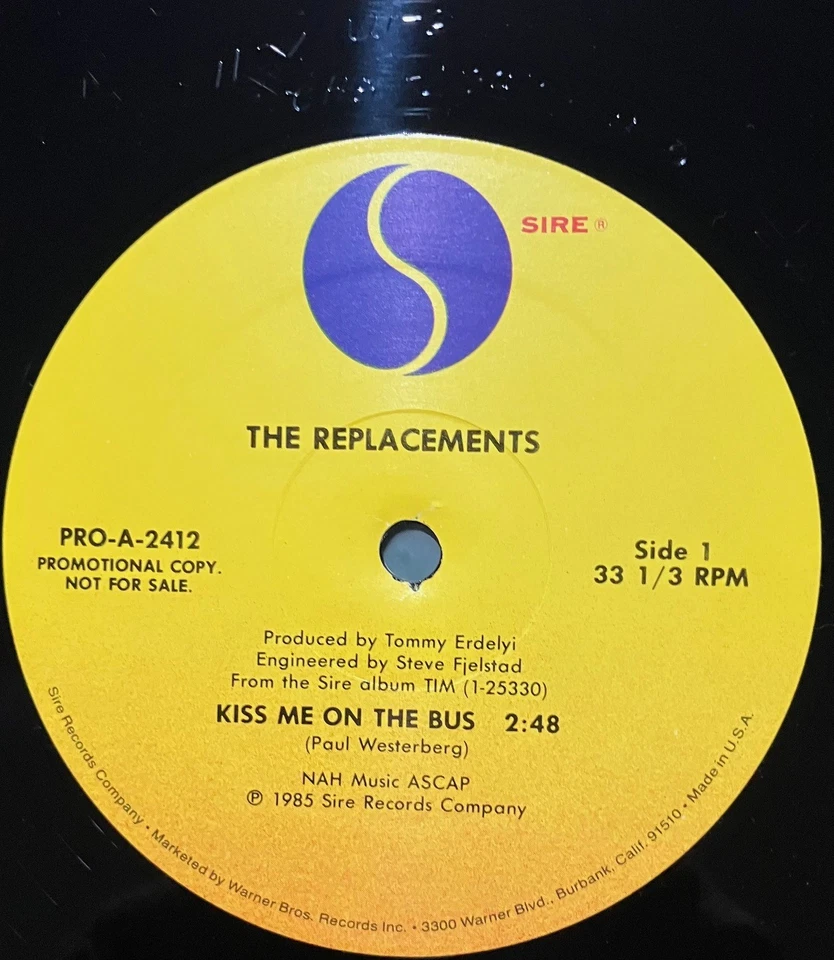The REPLACEMENTS Kiss Me On The Bus Sire Records Promotional  12" Single 1985 - Image 4 of 4