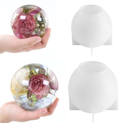 Sphere Resin Molds, 2 Pcs -Piece 3D Silicone Globe Molds, Sphere Resin Castin...