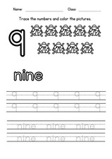 Kids Number Tracing Learning Pages