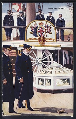 AK Matrosen und Kapitäne an der Stelle, an der Nelson fiel 1909 