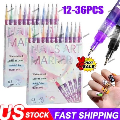 12 Colors Nail Art Pens Set, 2026 New DIY Nail Art Markers Drawing Painting Line