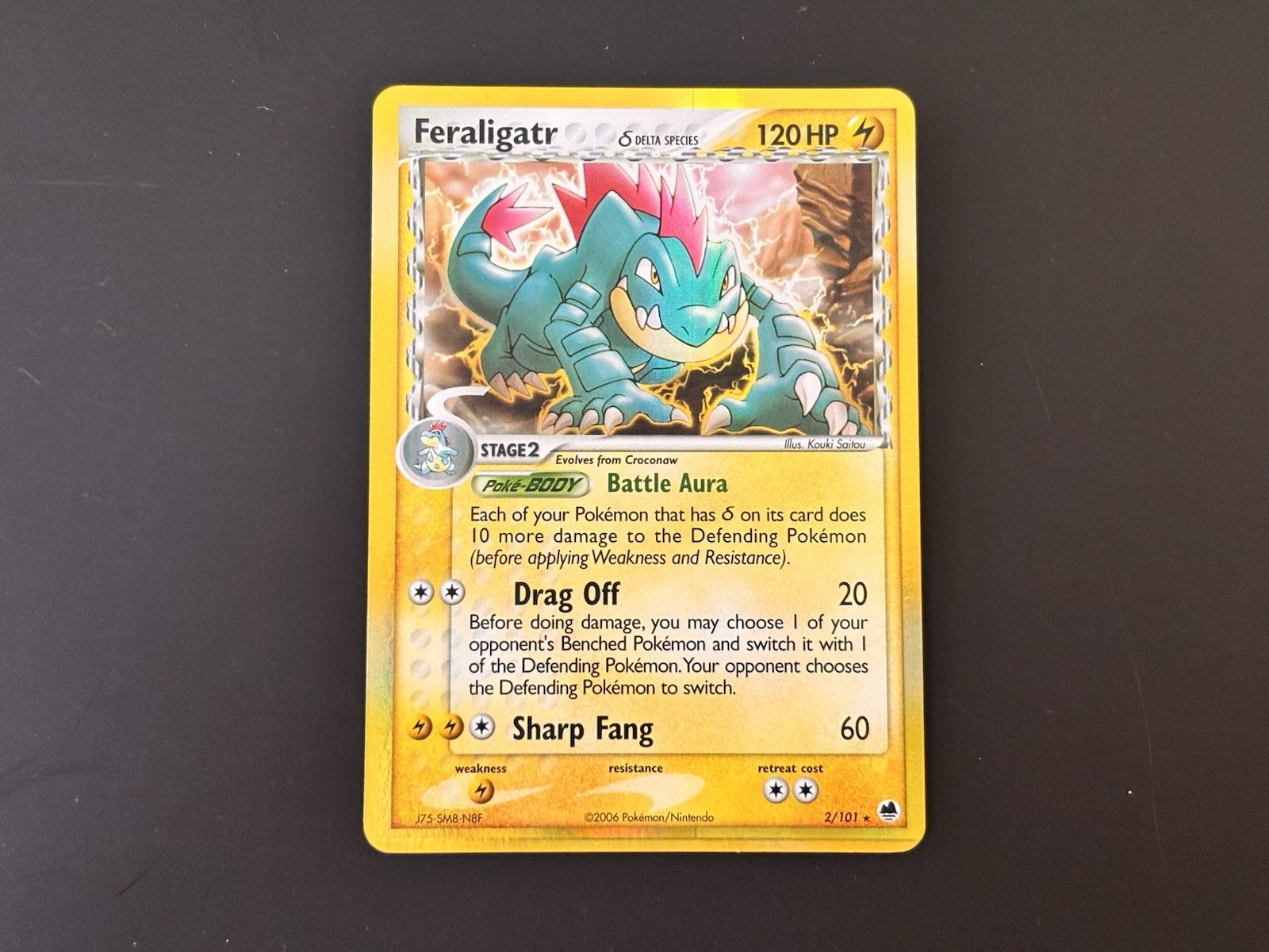 Feraligatr Delta Species 2/101 Holo Rare EX Dragon Frontiers Pokémon LP