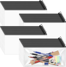 100 Pack Zipper Pencil Pouches Bulk, 9.4 X 4.3 Inch, Black