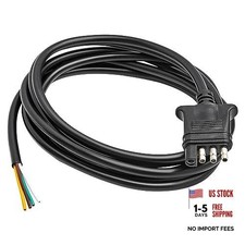 10Ft Trailer-Side 4-Pin Flat Wiring Harness with Jacketed Cable 10 Feet