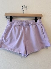 Athleta Girl All Day Shorts Purple Girls L 12 High Rise 2 Inseam Lounge