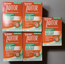 Lot of 5 Systane TWIN Packs ZADITOR Eye Drops NEW - SEALED - FRESH Exp. 6/2027