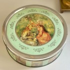 Vintage Victorian Style Tin Canister Renoir Art Round Storage Tin Floral Scene — photo 8