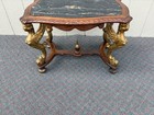 67619 Elegant Figural Carved Coffee Table with Marble Top Winged Angels — photo 2