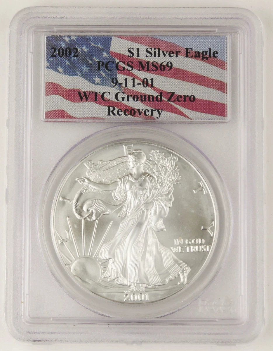 2001年 アメリカンイーグル$1銀貨 ケース入り アメリカ【1ドル】シルバーイーグル銀貨2001-W PCGS PR70DCAMマー