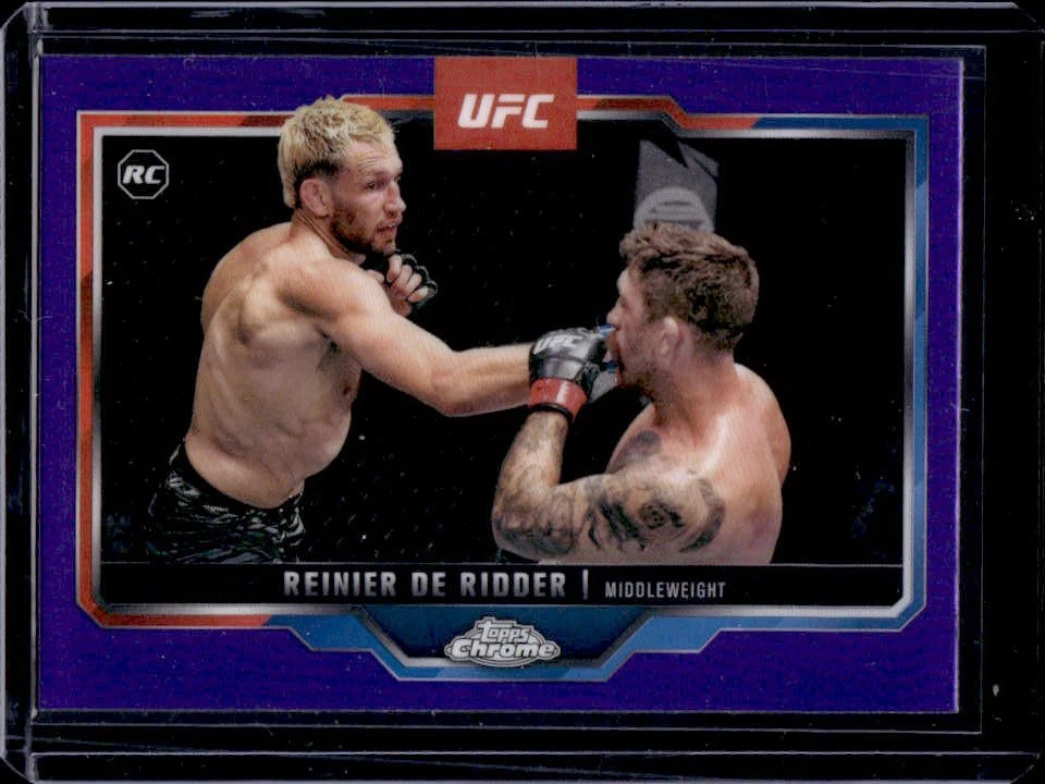 2025 Topps UFC Chrome Reinier de Ridder RC Purple Refractor Rookie #185