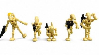 Custom LEGO Star Wars articulated joints Battle Droid Minifigure squad Lot of 5