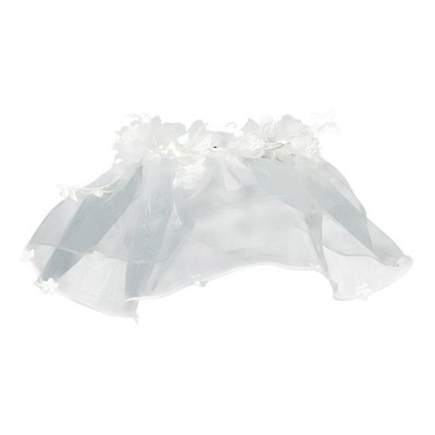 Bridal Veil White Wedding Flower Garlands Headband Bachelorettes Party Accessory
