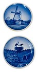 2 Blue & White Porcelain Royal Copenhagen Denmark 3” Wall Plates