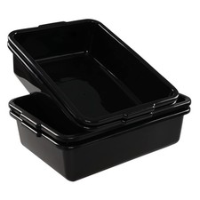4 Pack 13L Commercial Plastic Bus Tubs Utility Dish Bins Black