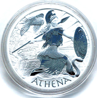 2022 Tuvalu 1 oz .9999 Ag Gods Of Olympus ATHENA Coin in Capsule