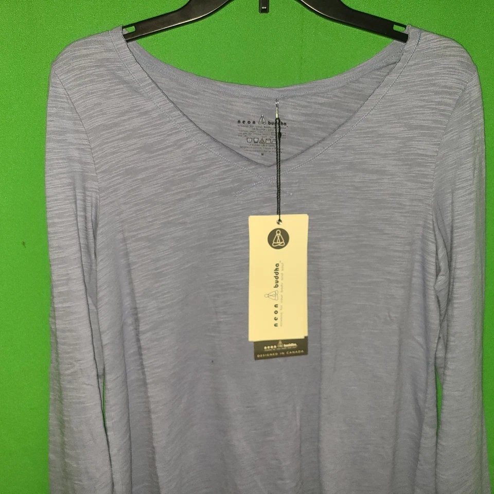 2122) Новый с Ярлыками NEON BUDDHA средний хлопок вязаная футболка синий пуловер туника верхний новый  - Изображение 3 из 4