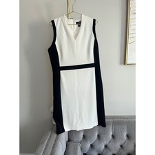 Liz Claiborne Womens 14 Sheath Dress Colorblock Black White Office minimalist