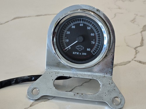 Oem Harley Mini Tach Chrome Tachometer Gauge Softail Dyna XL Genuine - Picture 3 of 9