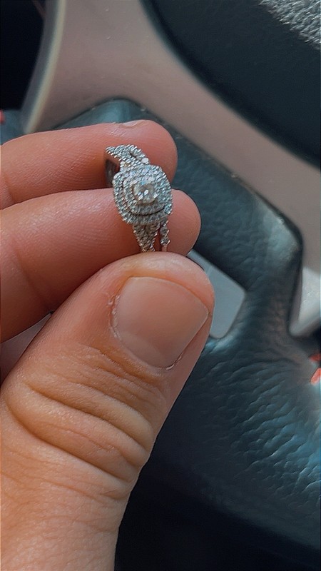 Kay Jewelers 14k White Gold Diamond Halo Engagement Ring Round Size 8.5