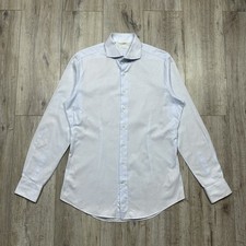 Suitsupply Egyptian Cotton Shirt Extra Slim Fit Button Up Blue Mens Size 41 / 16