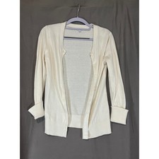 Gap Womens Small Cream Off White Button Front Ribbed Cuff Knit Cardigan Sweater