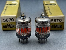 (2) DuMont 5670 2C51 Tubes Matched Date Codes Black Plates Disc Getters Tested